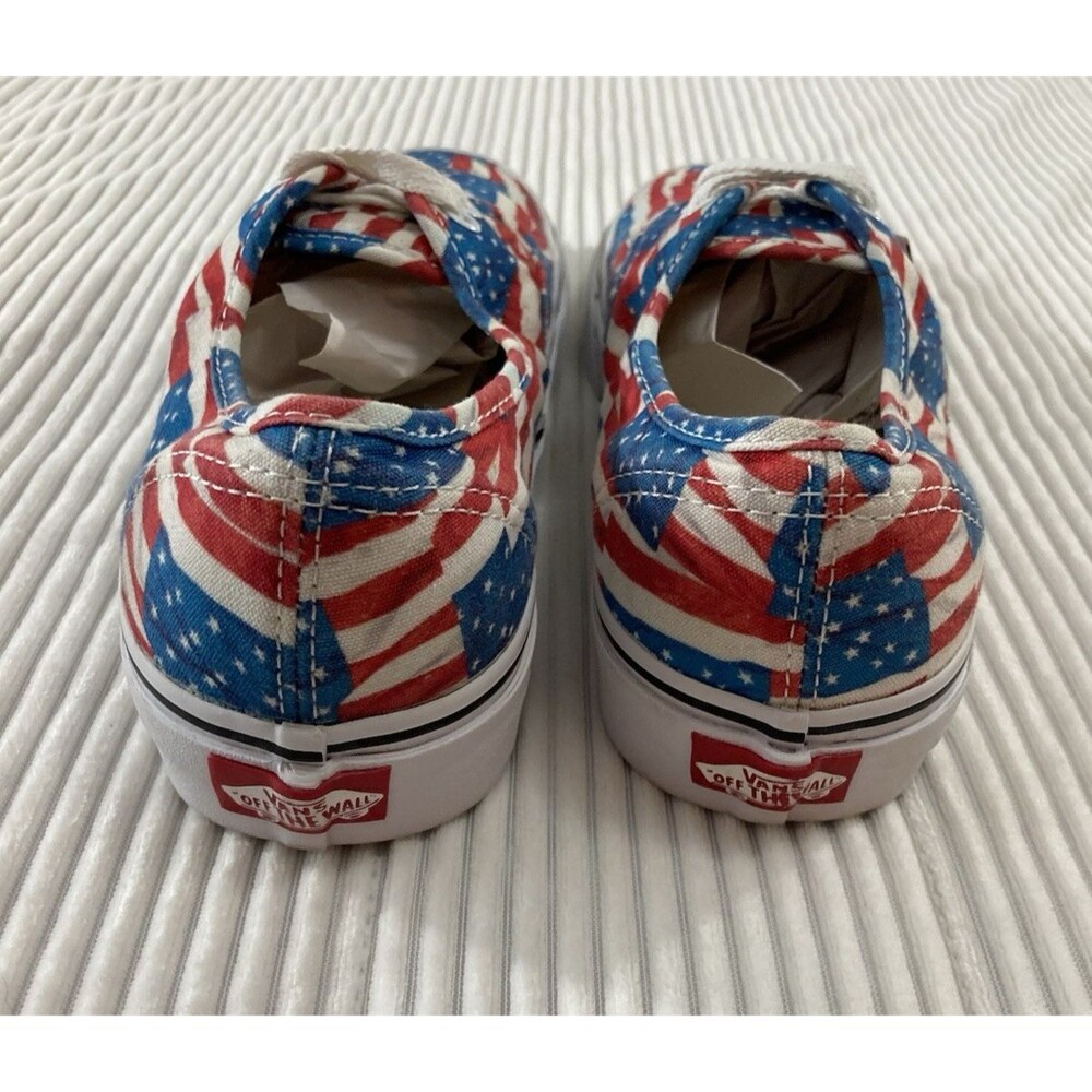 Vans Flag Sneakers Unisex M7.5 W9 USA Stars Stripes Patriotic Skater Shoes - Picture 3 of 8